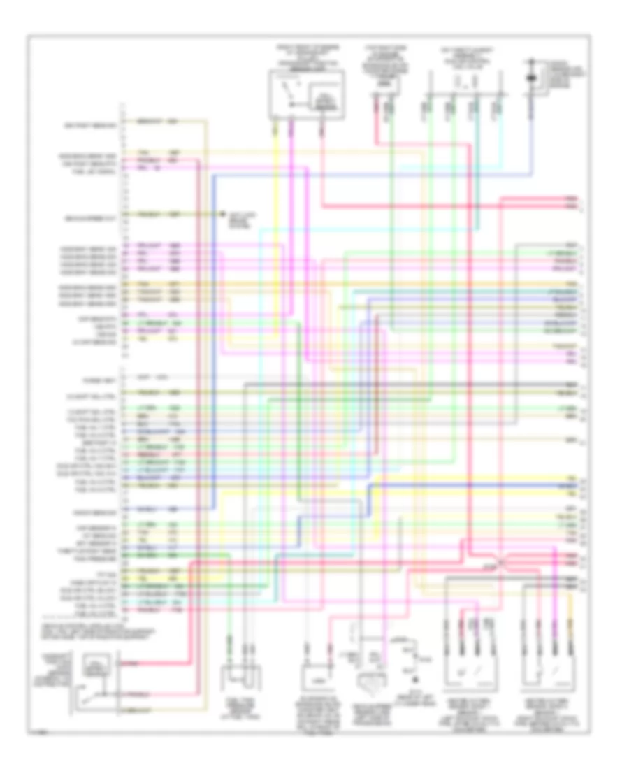 5.7L ВИН Р, Электросхема системы управления двигателя (1 из 4) для GMC Forward Control P1999 3500