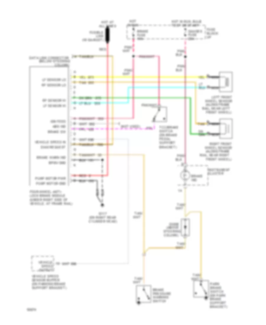 схема ABS с приводом на все колеса, без DRL для GMC Vandura G1994 3500