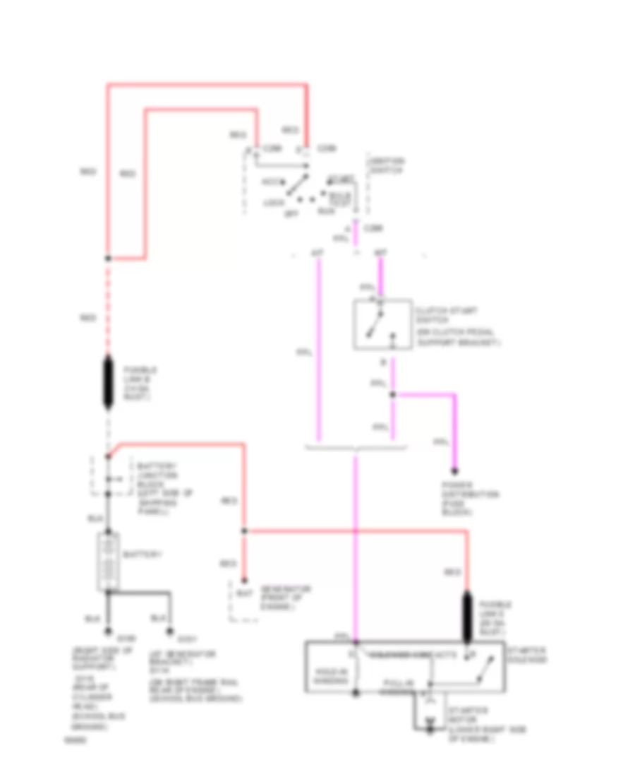 Электросхема стартера, коммерческое шасси (бензин) для GMC Vandura G1994 3500