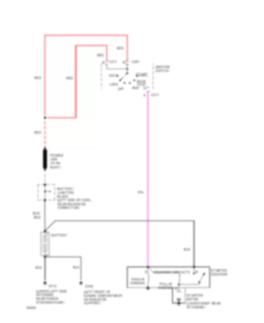 5.0L (VIN H), Электросхема стартера для GMC Vandura G1994 3500