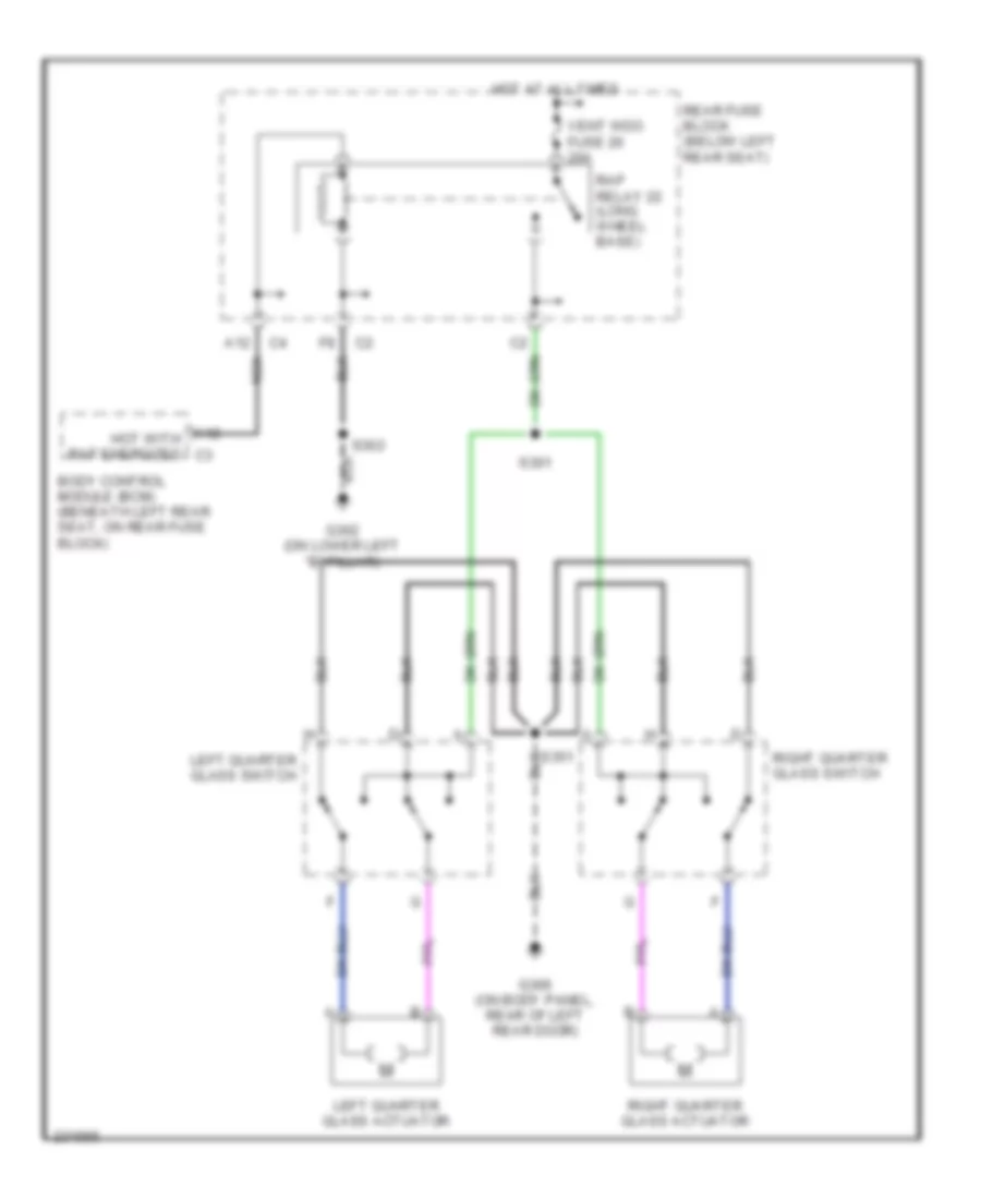 задний Windows Wiring Diagram четверти для GMC Envoy 2006