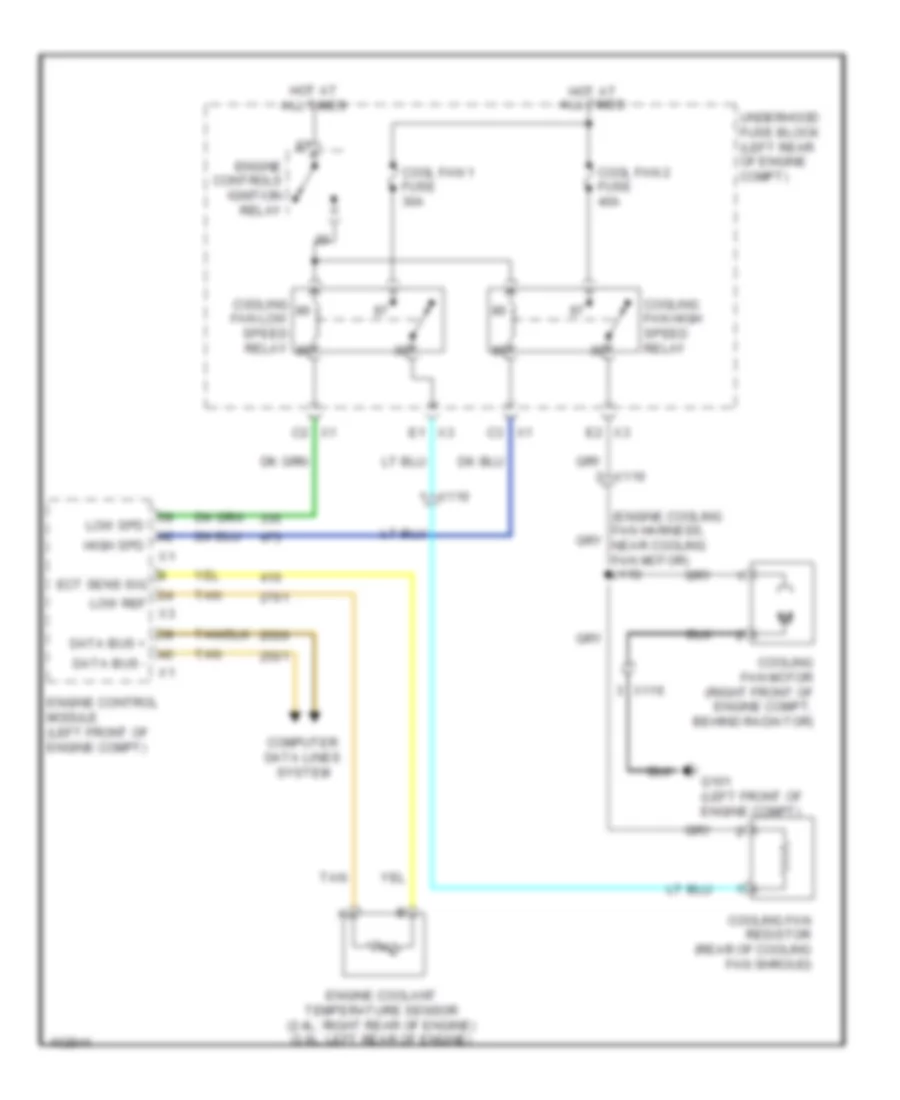 2.4L ВИН К, Электросхема системы охлаждения для GMC Terrain Denali 2013