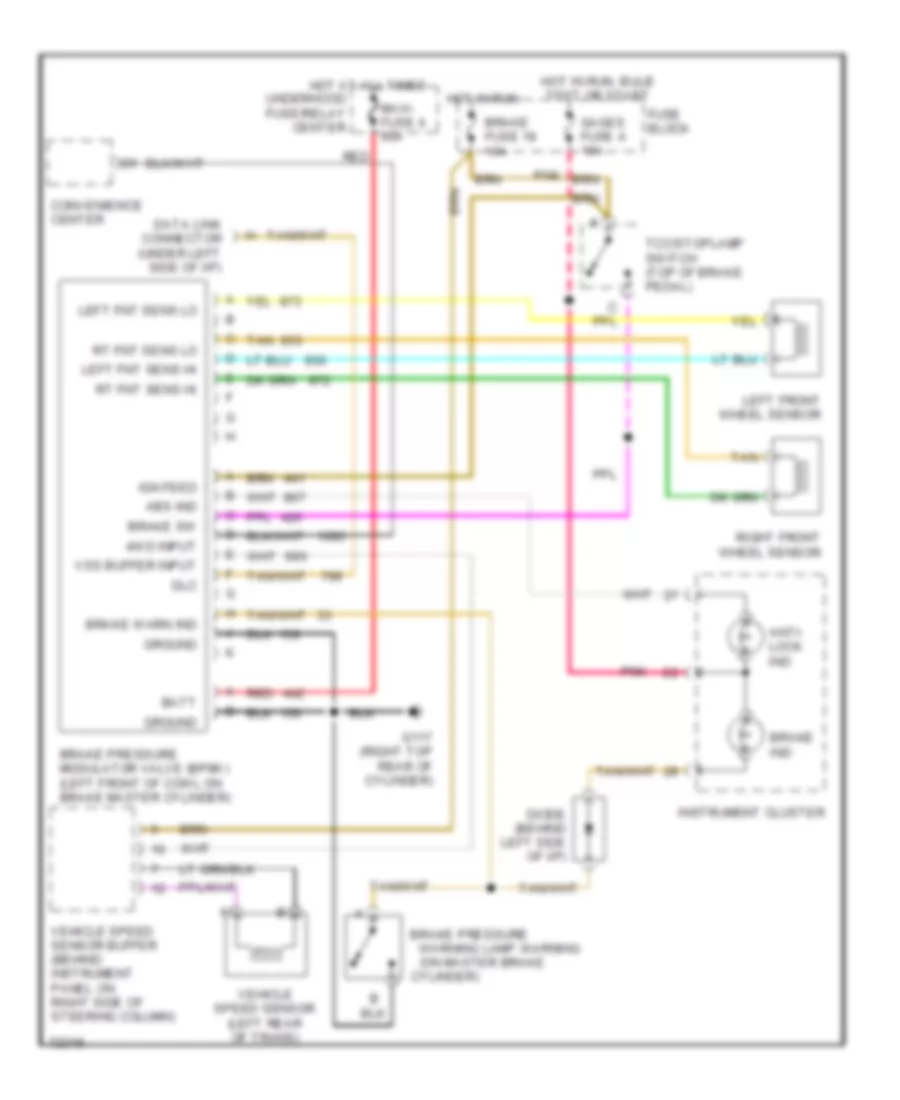 Электросхема антиблокировочной тормозной системы АБС (ABS) для GMC CHD 1995 3500