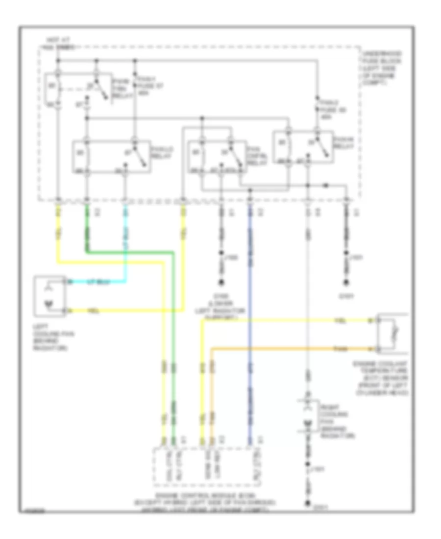 5.3L VIN 0, Электросхема системы охлаждения для GMC Yukon 2013