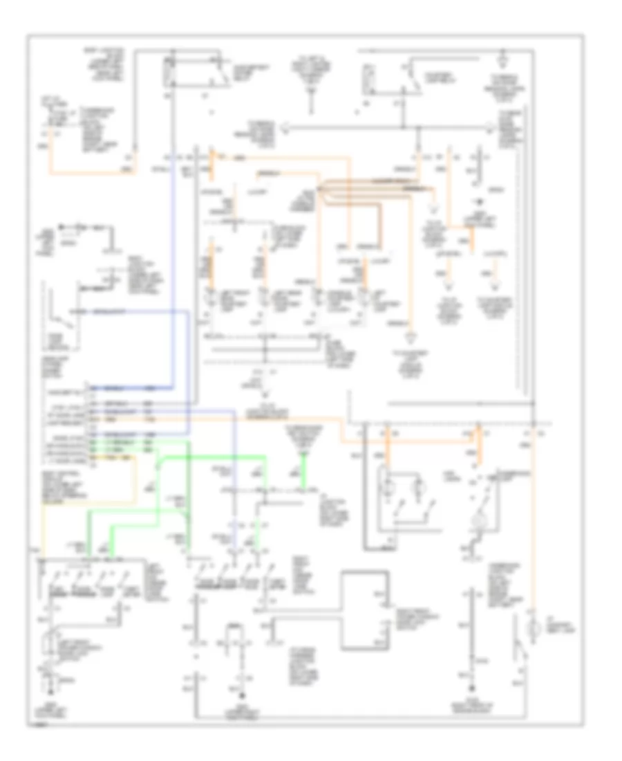 Электросхема подсветки, Высокая конфигурация (1 из 2) для GMC Yukon 2001