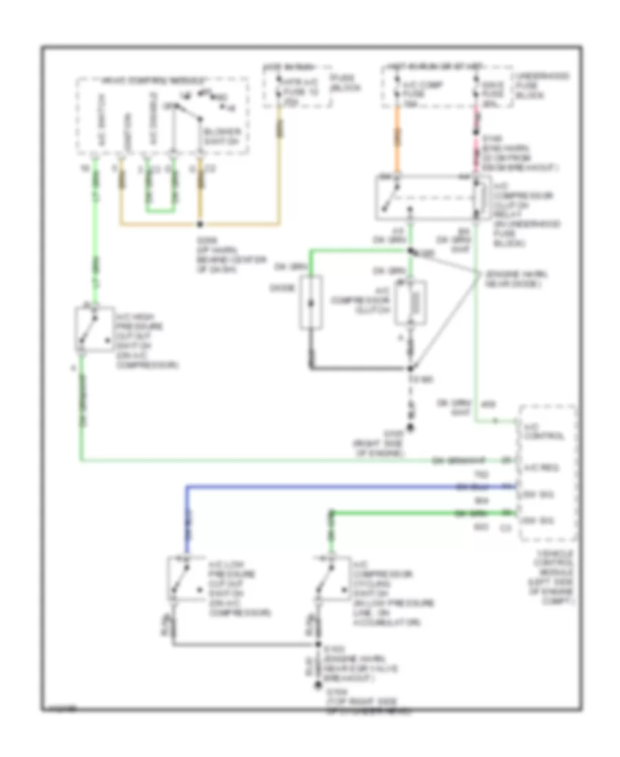 5.7L ВИН Дж, Электросхема компрессора для GMC Pickup K1999 2500
