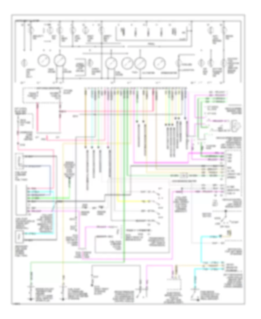 5.7L ВИН Р, Электросхема панели приборов для GMC Pickup K1999 2500
