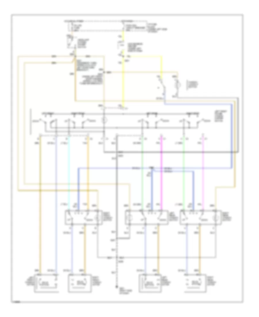 Электросхема стеклоподъемников, 4 двери для GMC Pickup K1999 2500