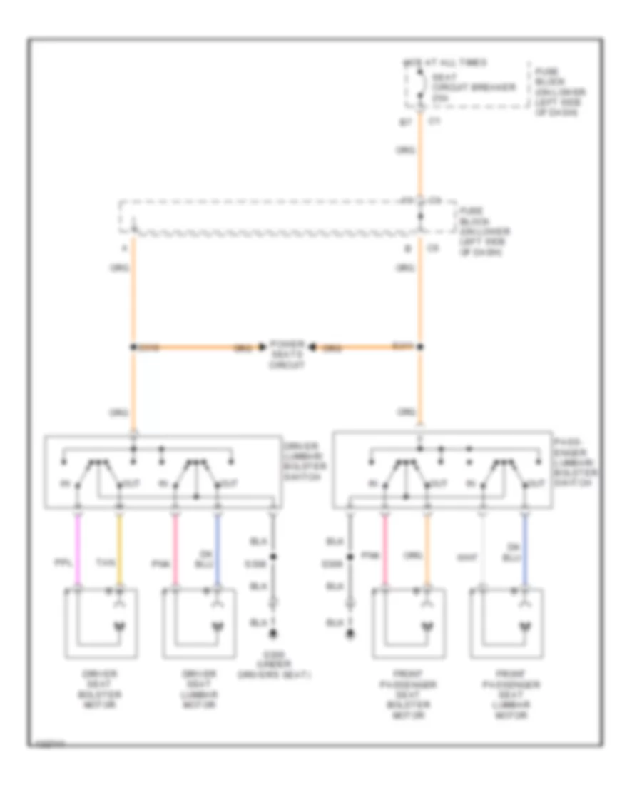 Электросхема регулировки поясницы для GMC Yukon XL K2001 1500