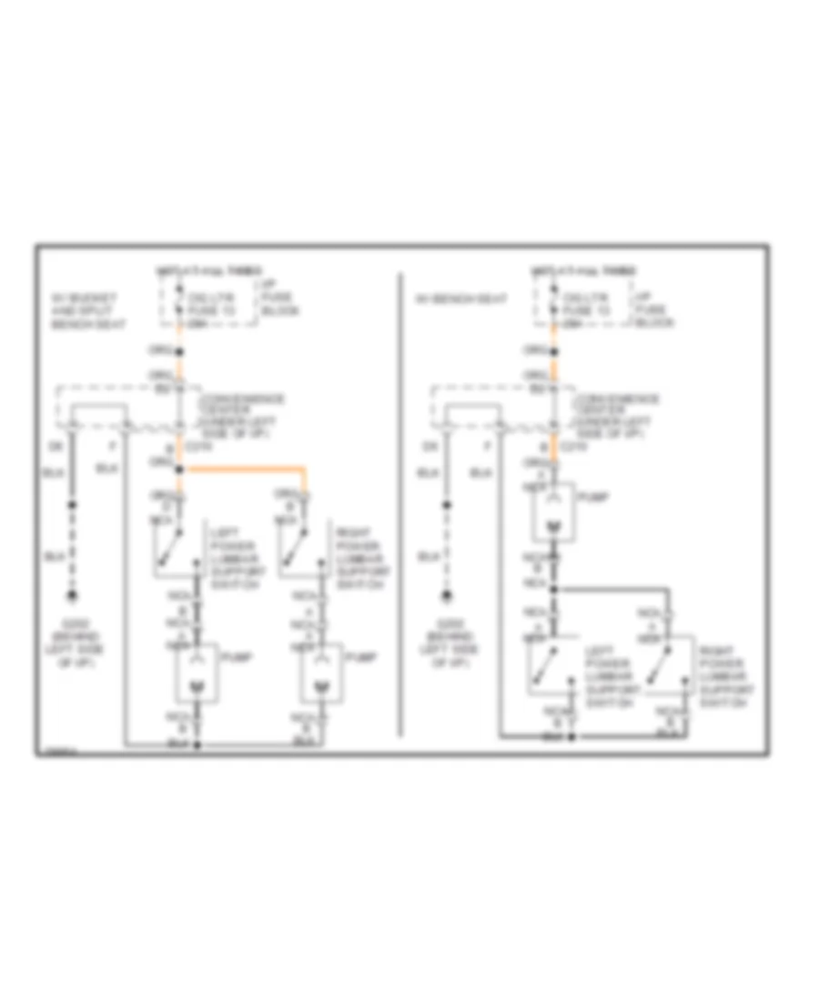 Электросхема регулировки поясницы для GMC Suburban C1996 2500