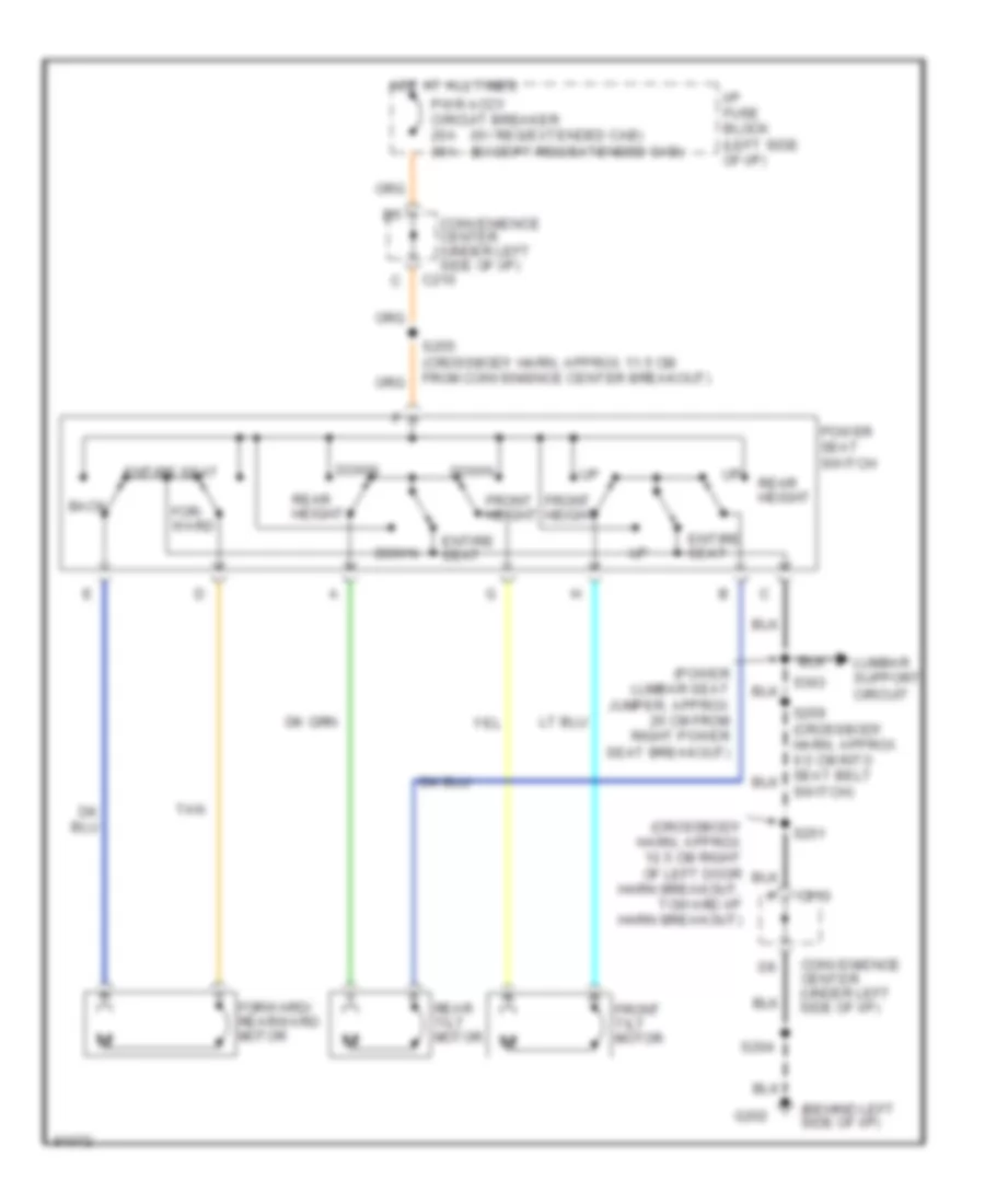 Электросхема привода сидений с 6 путями для GMC Cab  amp; Chassis K3500 1997