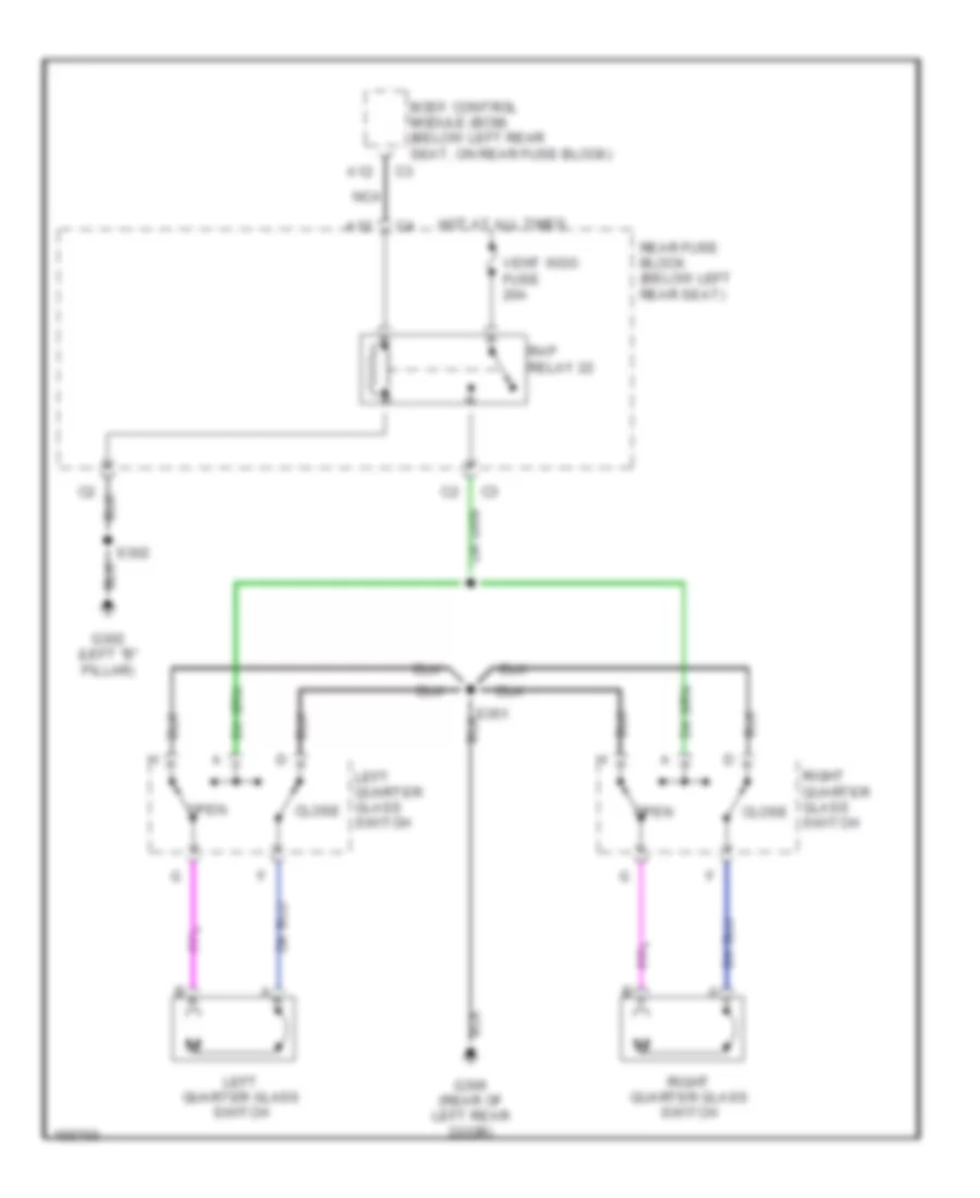 задний Windows Wiring Diagram четверти для GMC Envoy XL 2002
