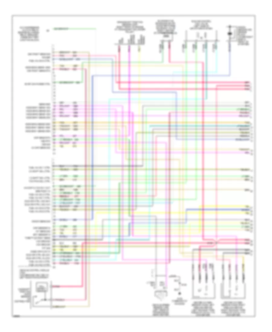 5.7L (VIN R), Электросхема системы управления двигателя коммерческое шасси (1 из 4) для GMC Forward Control P1997 3500