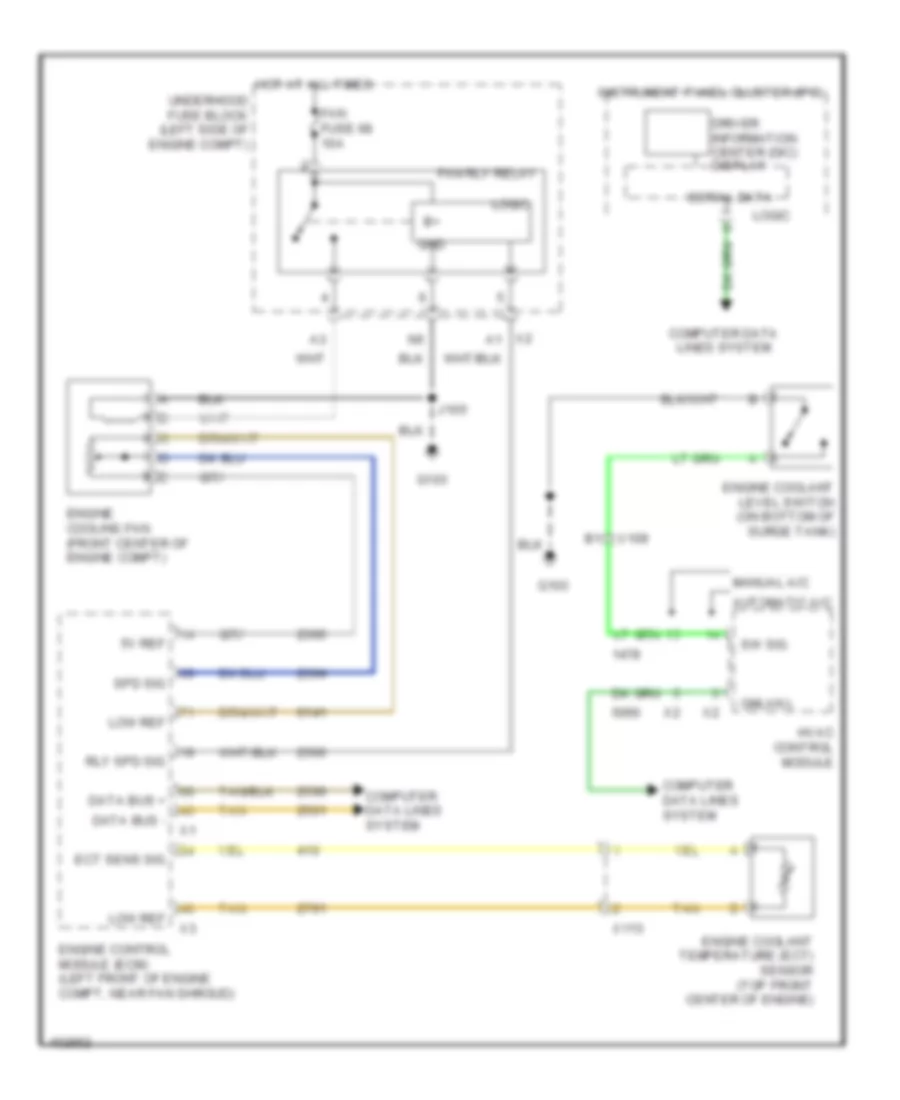 Электросхема системы охлаждения для GMC Sierra HD Denali 2014 3500
