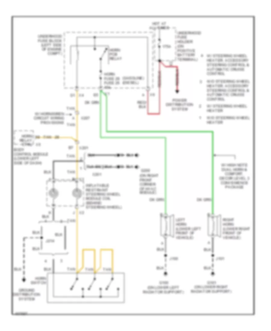 Электросхема звукового сигнал Гудка для GMC Sierra HD Denali 2014 3500