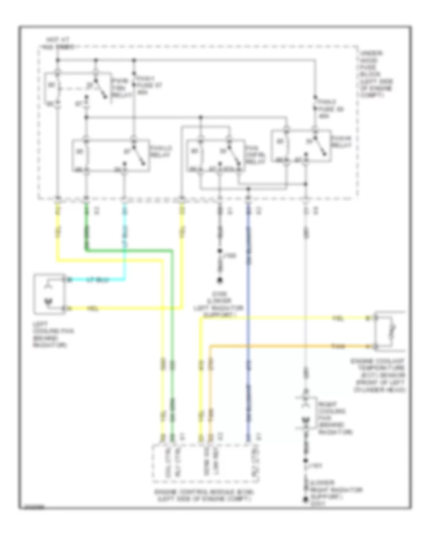 Электросхема системы охлаждения для GMC Yukon XL K2009 1500