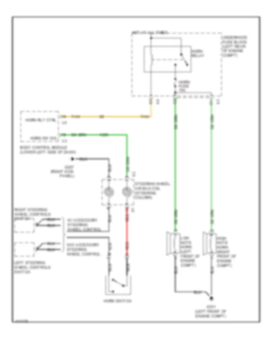 Электросхема звукового сигнал Гудка для GMC Terrain SLE 2014