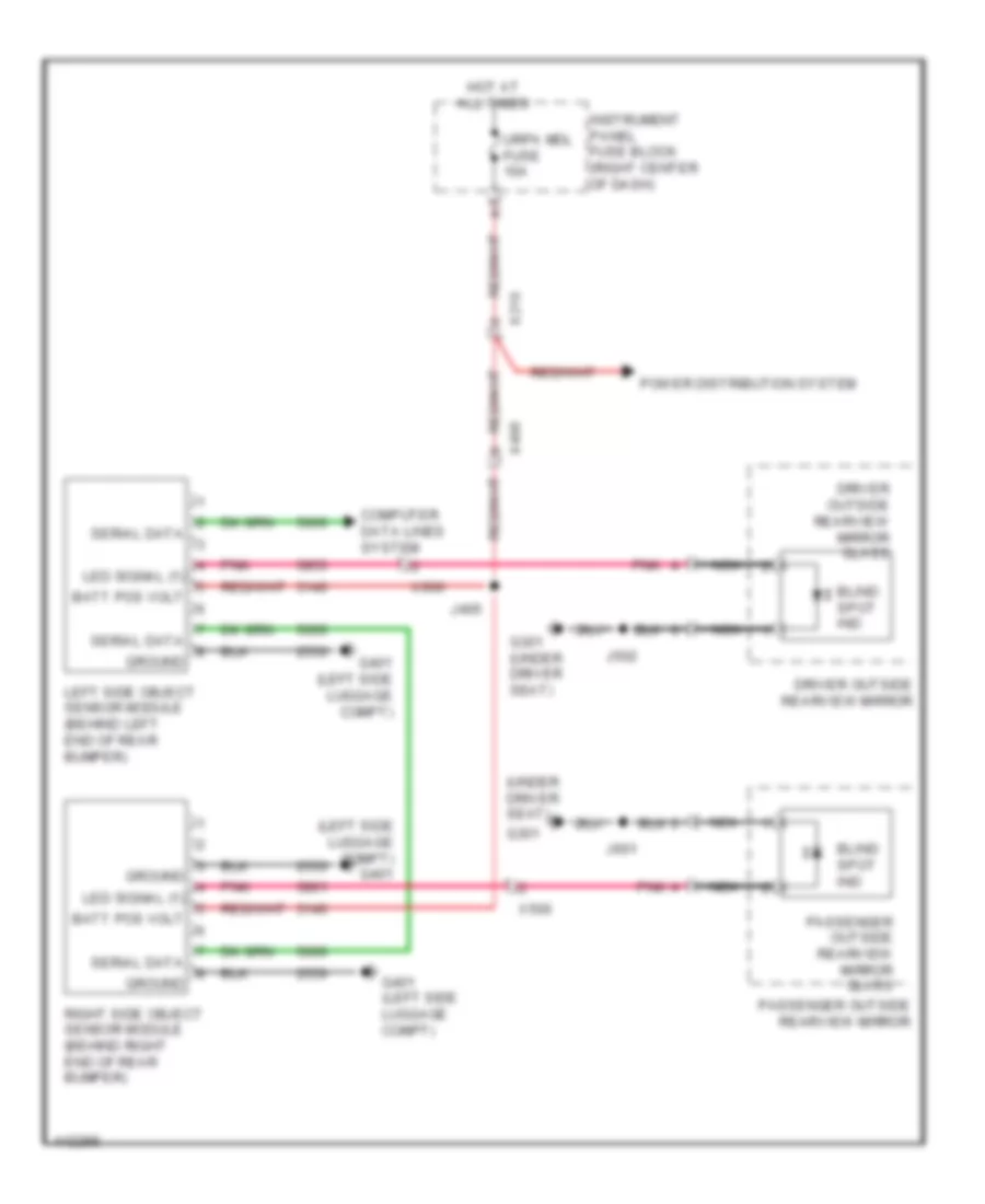 Электросхема системы слепых зон для GMC Terrain SLE 2014
