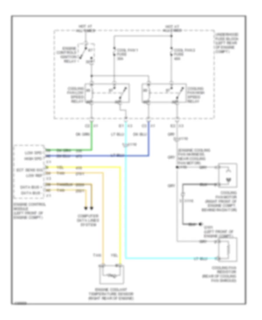 2.4L ВИН К, Электросхема системы охлаждения для GMC Terrain SLT 2014