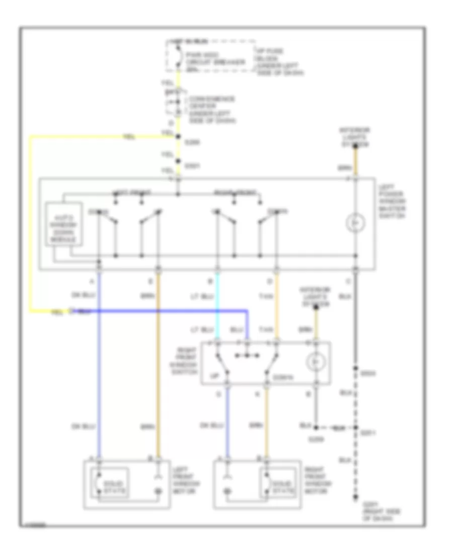 Электросхема стеклоподъемников, 2 двери для GMC Cab  amp; Chassis C3500 2000