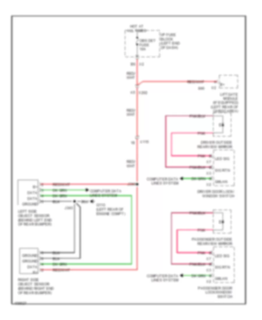Электросхема системы слепых зон для GMC Yukon SLE 2014