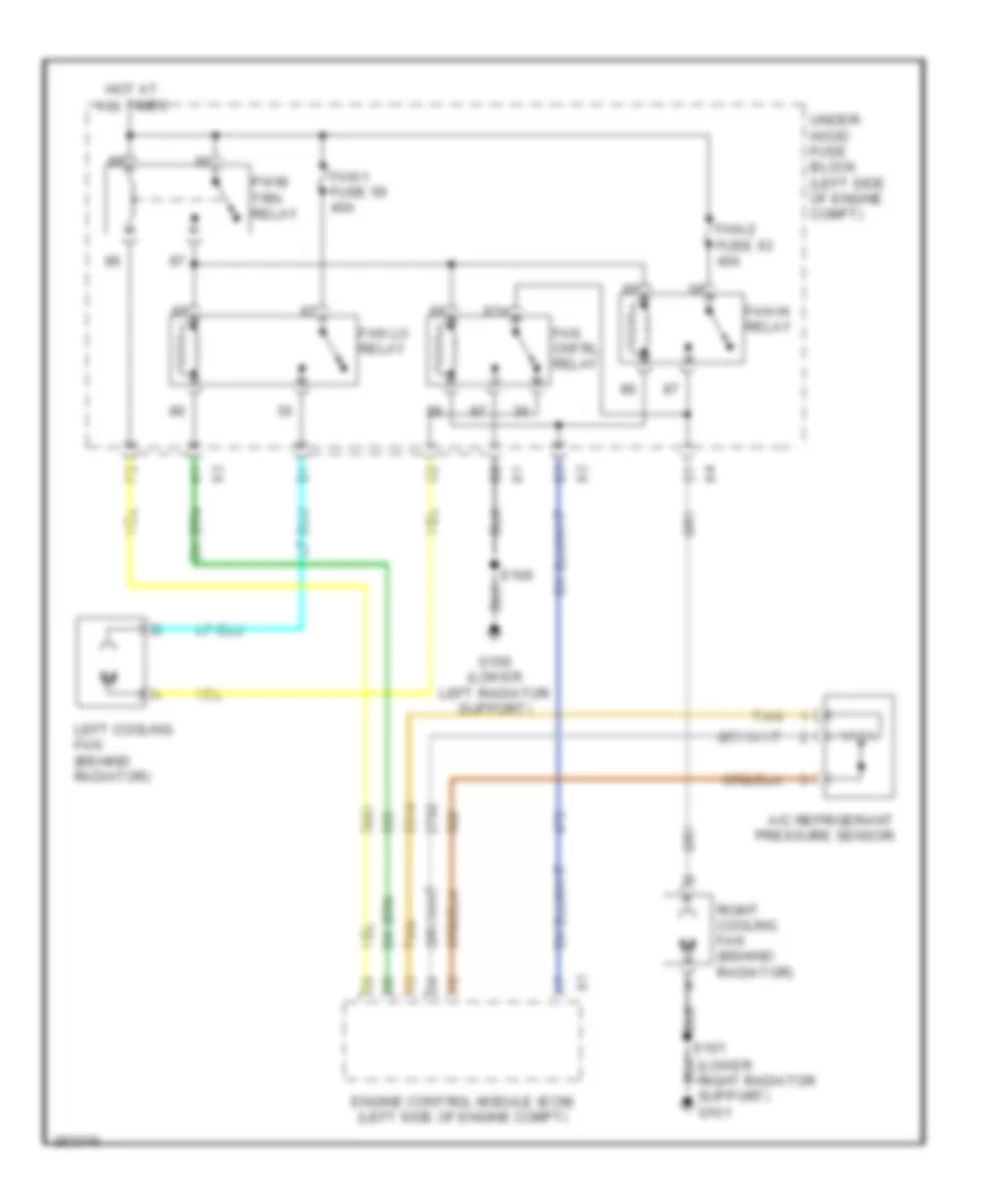 Электросхема системы охлаждения для GMC Yukon XL C2007 1500
