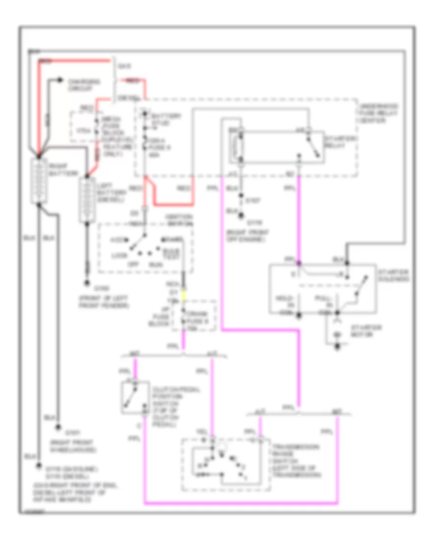 Электросхема стартера для GMC CHD 1998 3500