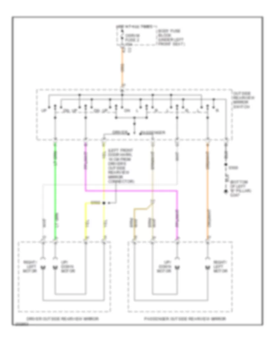 Электросхема привода зеркал для GMC Savana H1500 2006
