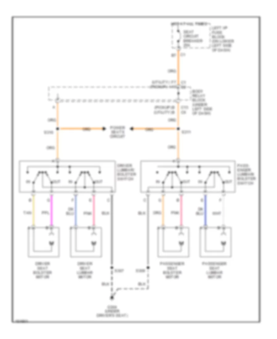 Электросхема регулировки поясницы для GMC Yukon XL K2002 1500