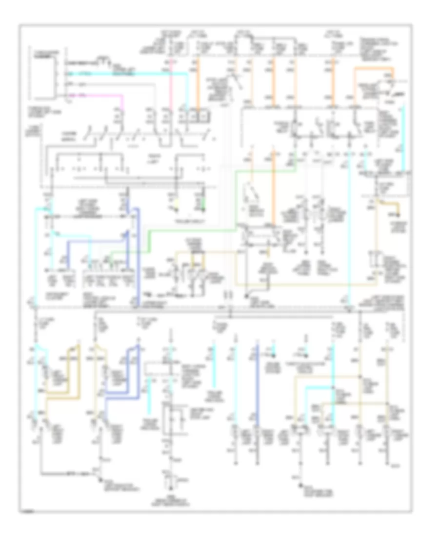 Электросхема внешнего освещения для GMC Yukon XL K2000 1500