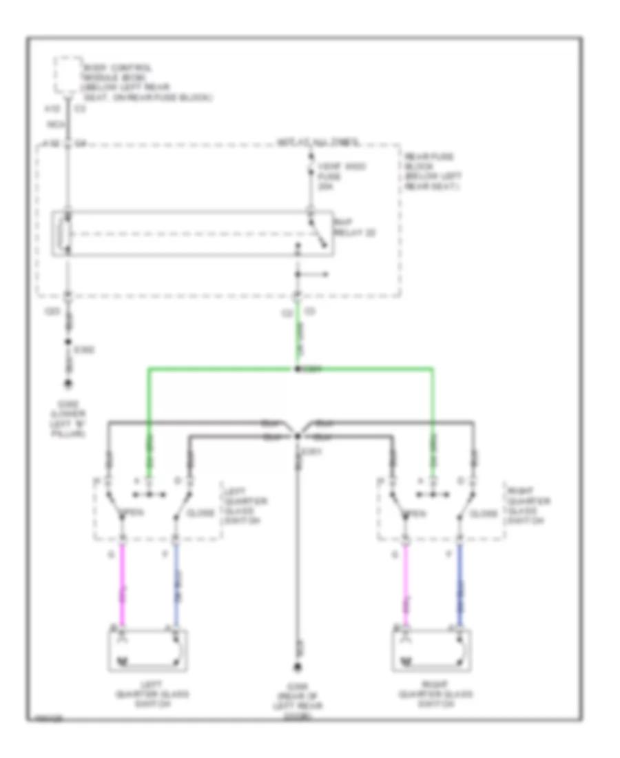 задний Windows Wiring Diagram четверти, длинная колесная база для GMC Envoy XL 2004