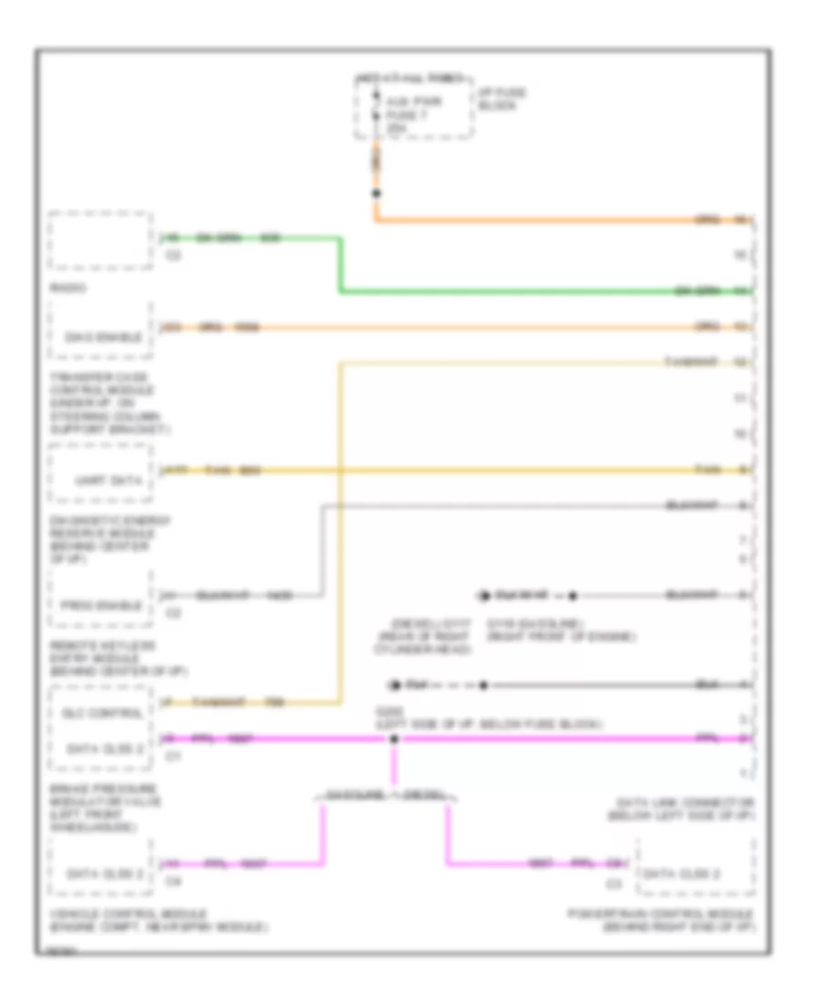 Электросхема компьютерной линии передачи данных CAN для GMC CHD 1996 3500