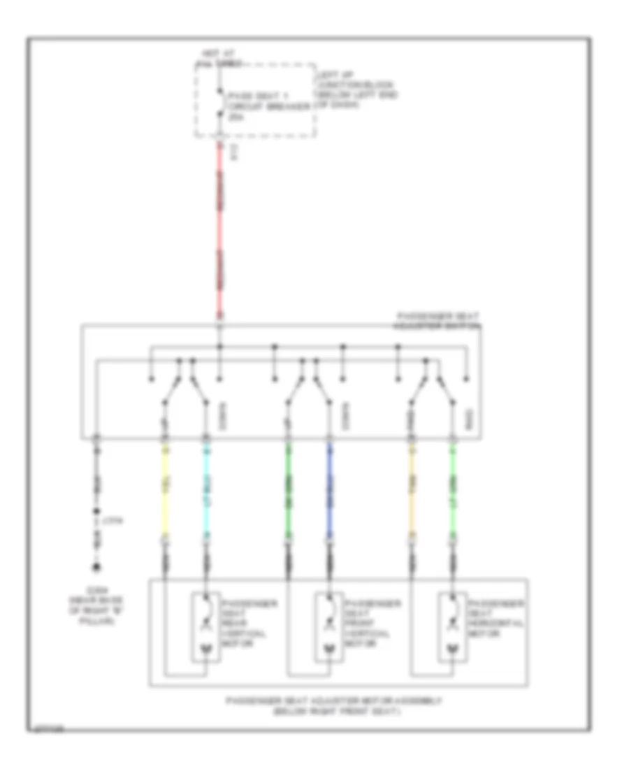 Электросхема привода пассажирского сиденья, кроме гибрида С сиденье с электроприводом с 6 путями для GMC Yukon Hybrid 2008