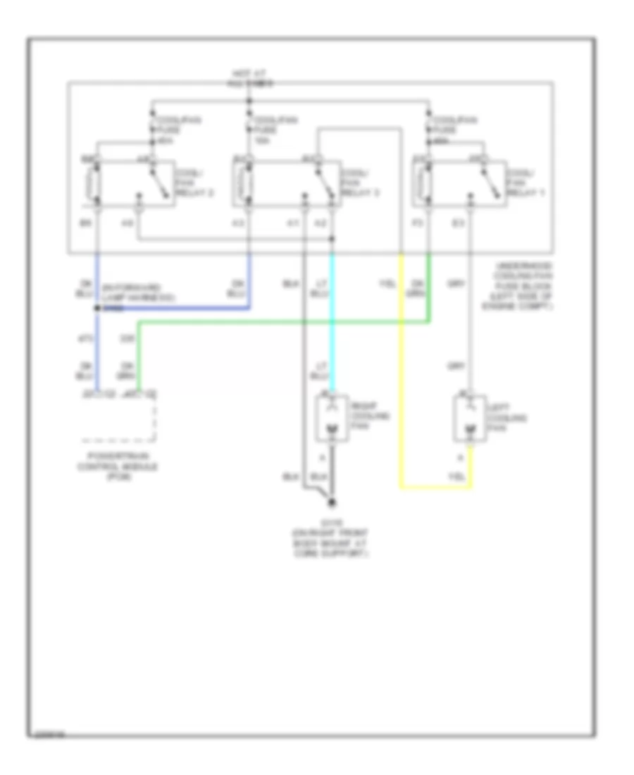 Электросхема системы охлаждения для GMC Yukon XL K2005 1500