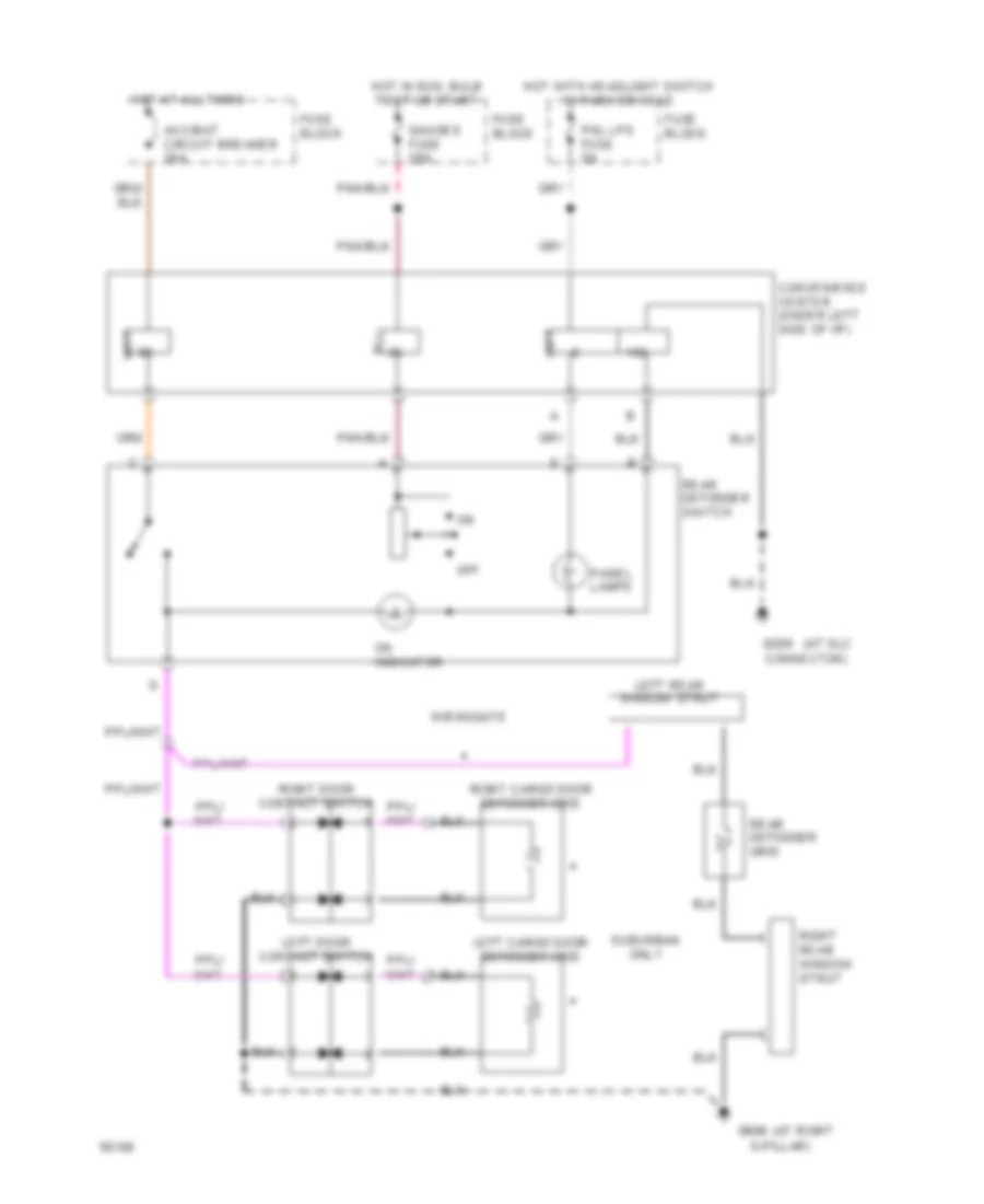 Электросхема подогрева стекол и зеркал для GMC Suburban C1994 1500