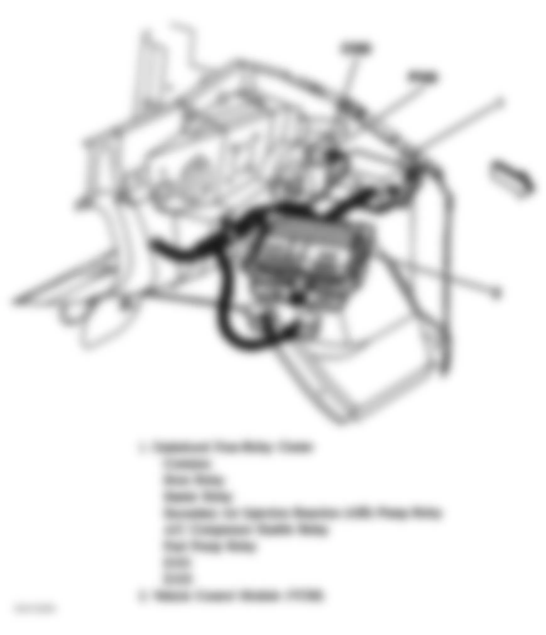 GMC Savana G2500 1996 - Component Locations -  Locating Underhood Fuse-Relay Center