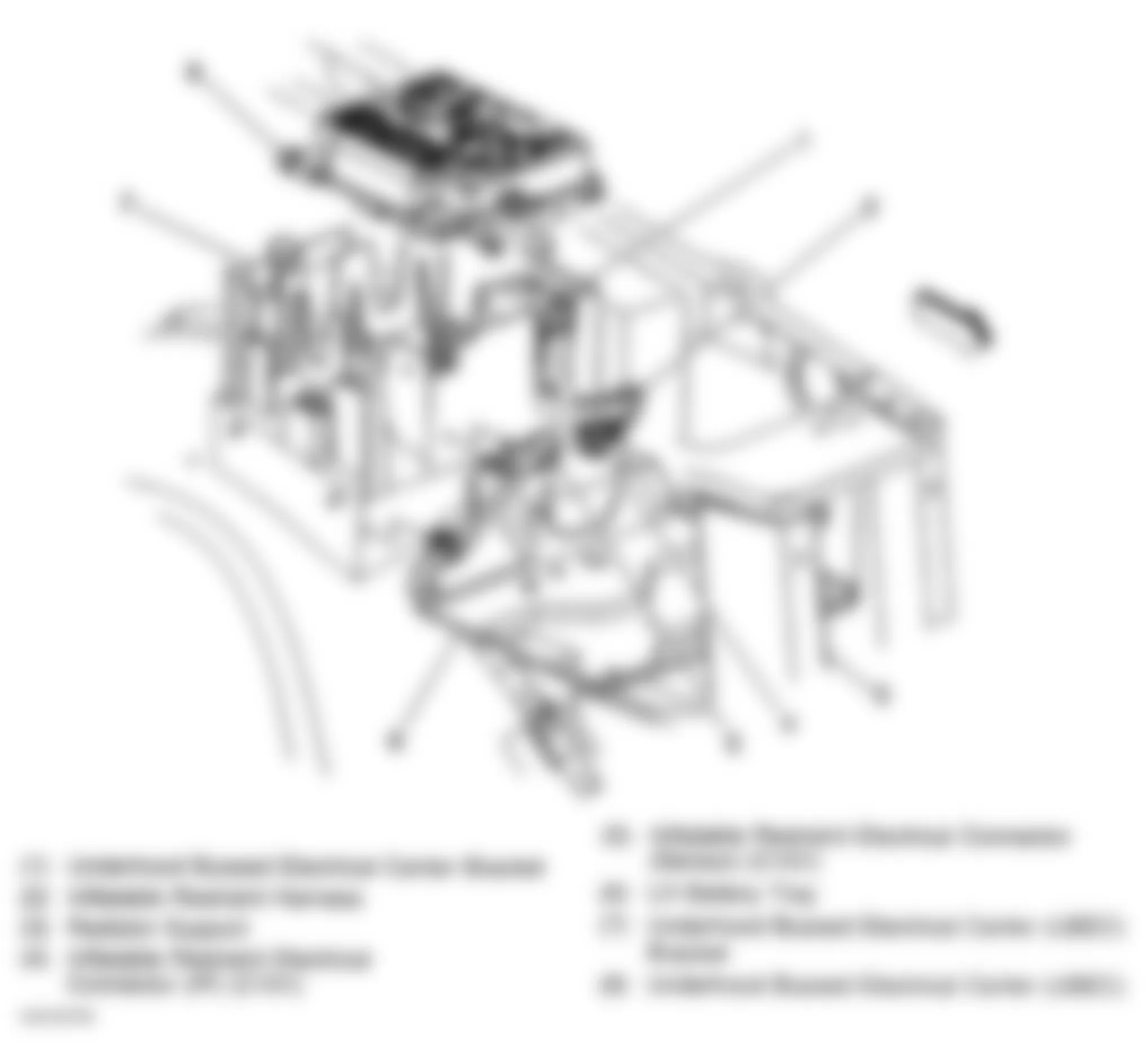 GMC Sierra 2500 1999 - Component Locations - Locating Underhood Bussed Electrical Center