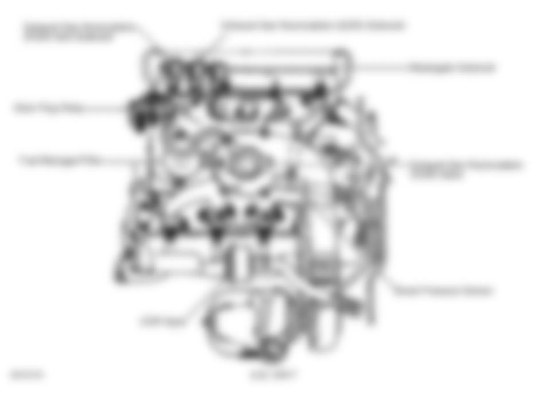 GMC Pickup C3500 2000 - Component Locations -  Top Of Engine (6.5L VIN F)