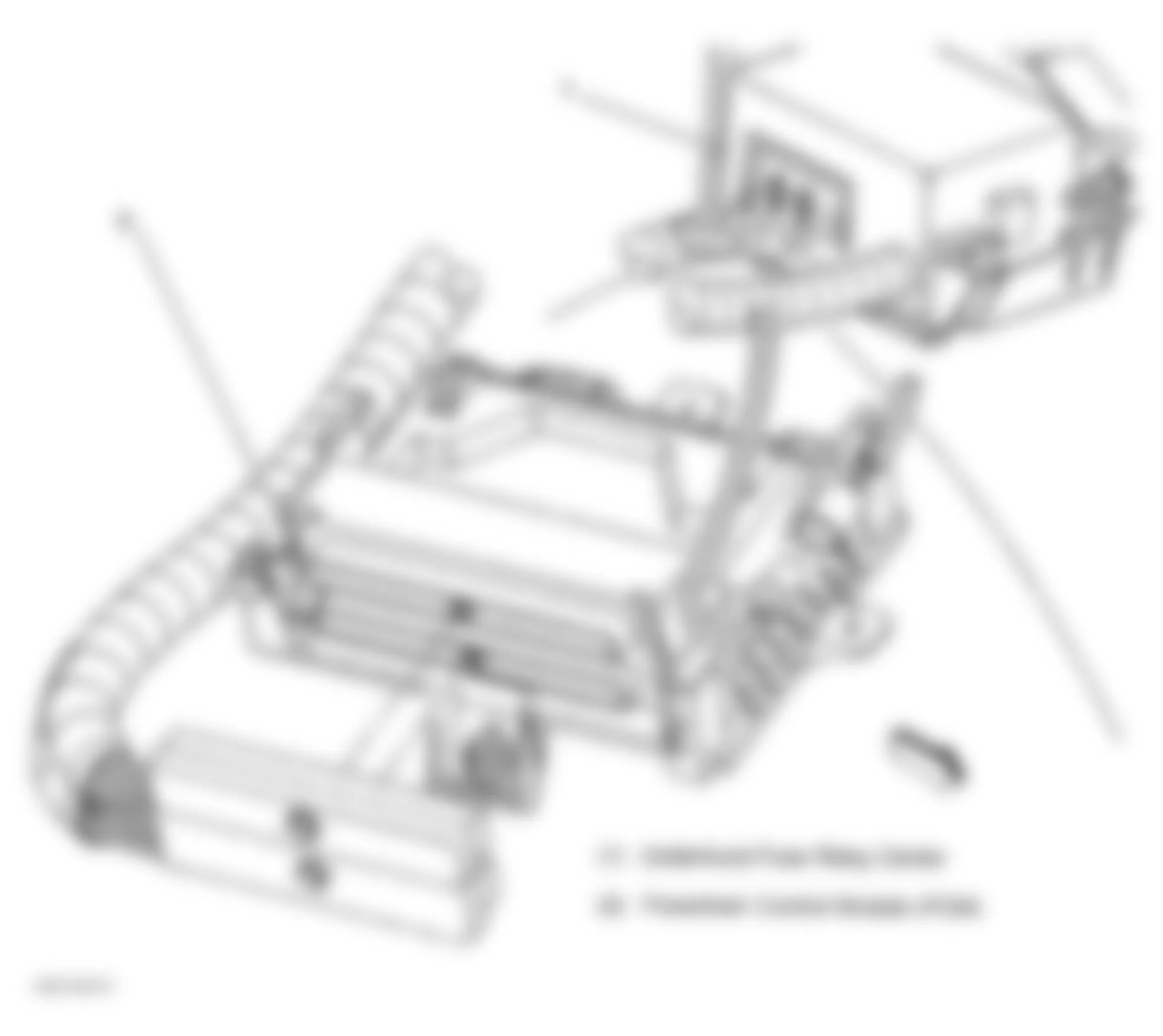 GMC Savana G3500 2001 - Component Locations -  Locating Underhood Fuse/Relay Center
