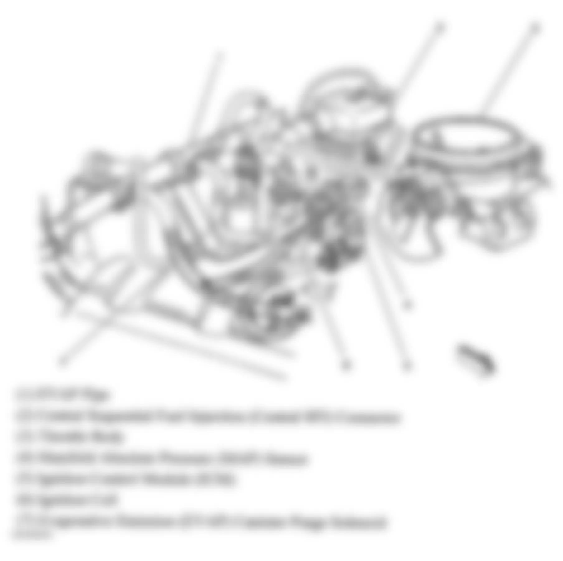 GMC Jimmy 2004 - Component Locations -  Top Of Engine