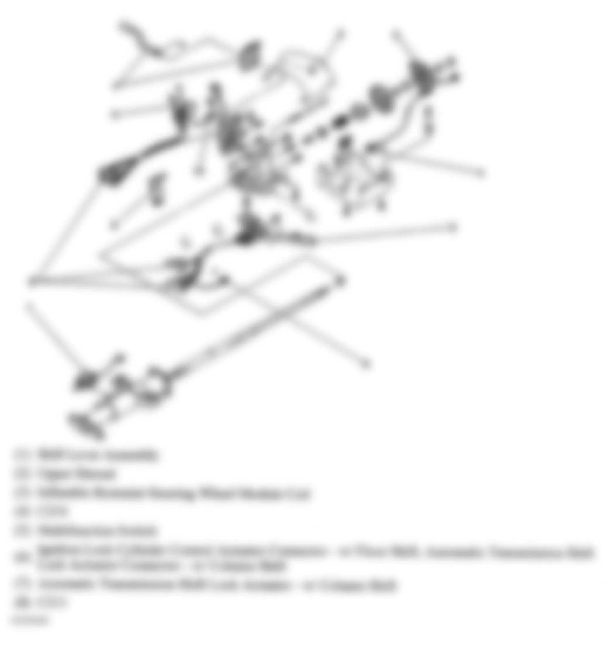 GMC Jimmy 2004 - Component Locations -  Steering Column (1 Of 2)