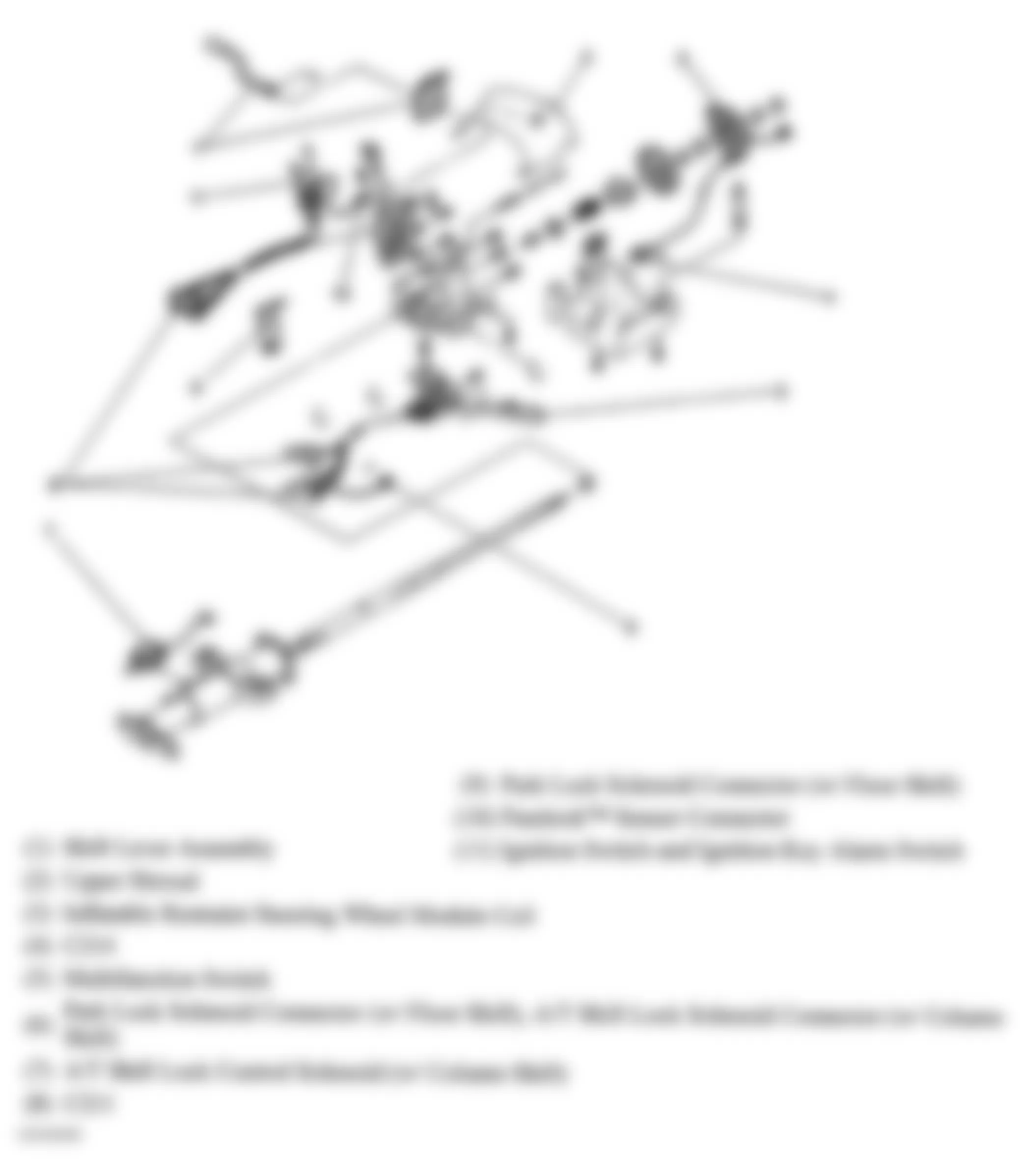 GMC Jimmy 2004 - Component Locations -  Steering Column Components