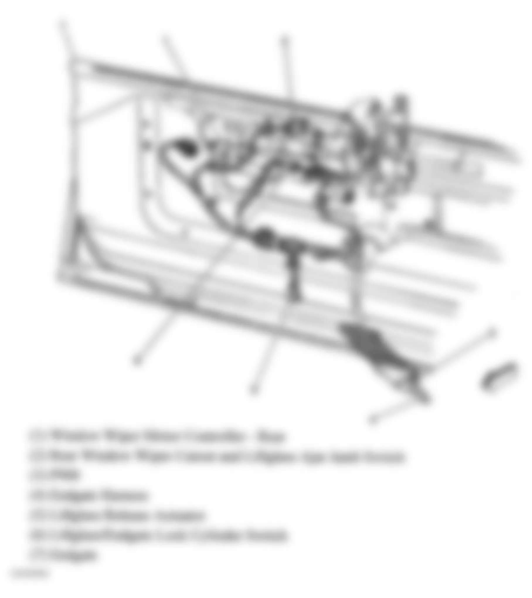 GMC Jimmy 2004 - Component Locations -  Liftgate