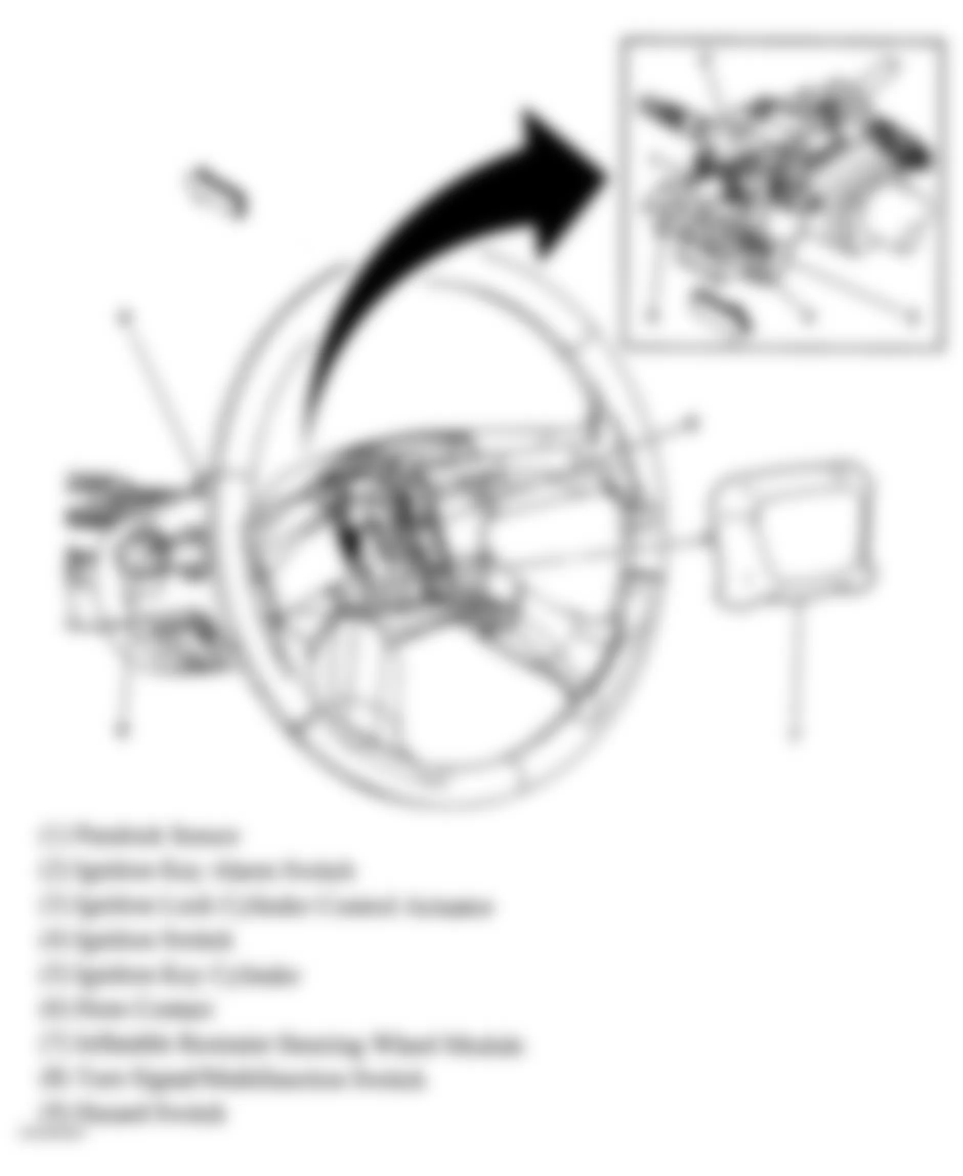GMC Savana G2500 2004 - Component Locations -  Upper Steering Column
