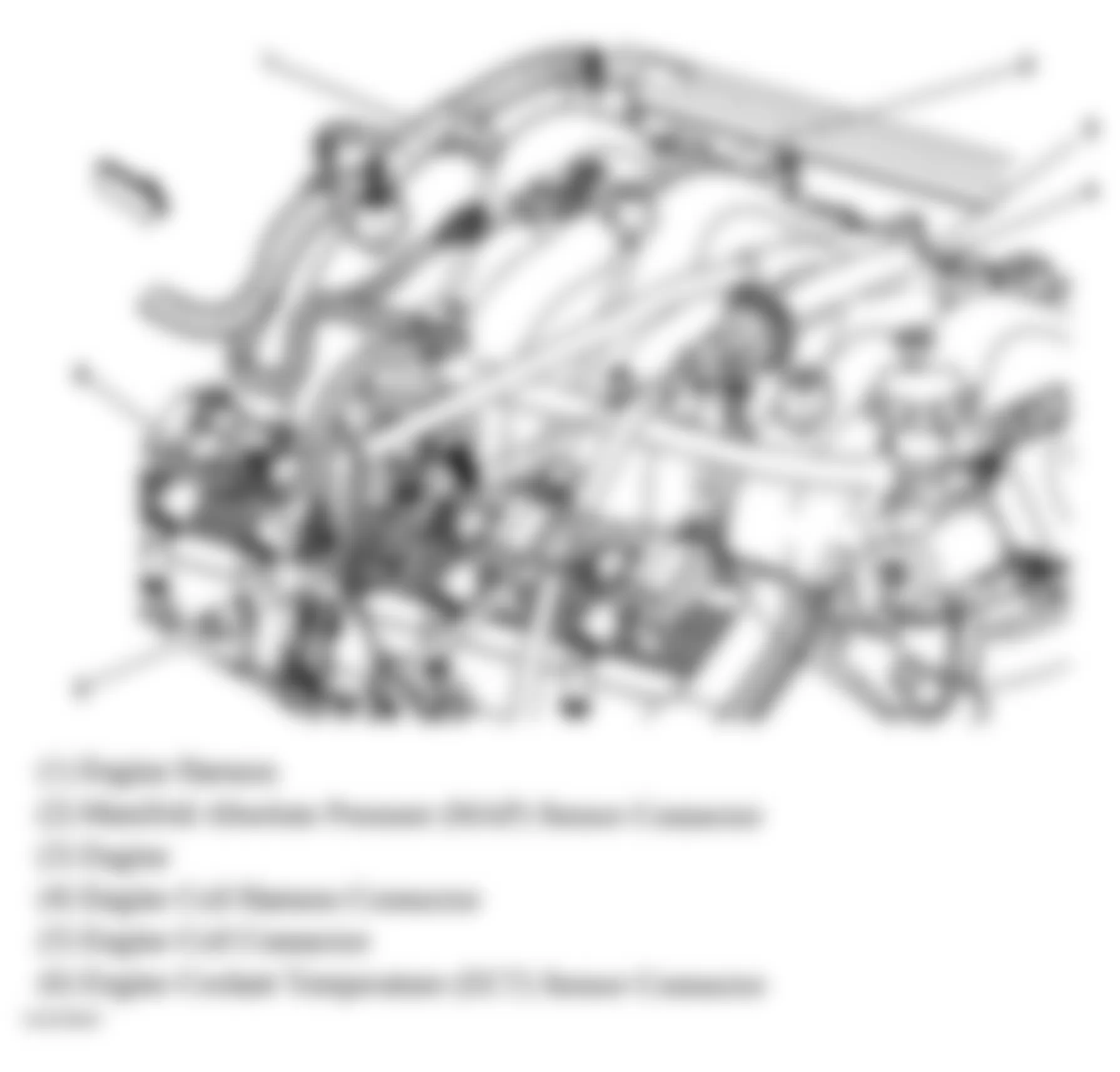 GMC Sierra 1500 2004 - Component Locations -  Top Right Of Engine (8.1L)