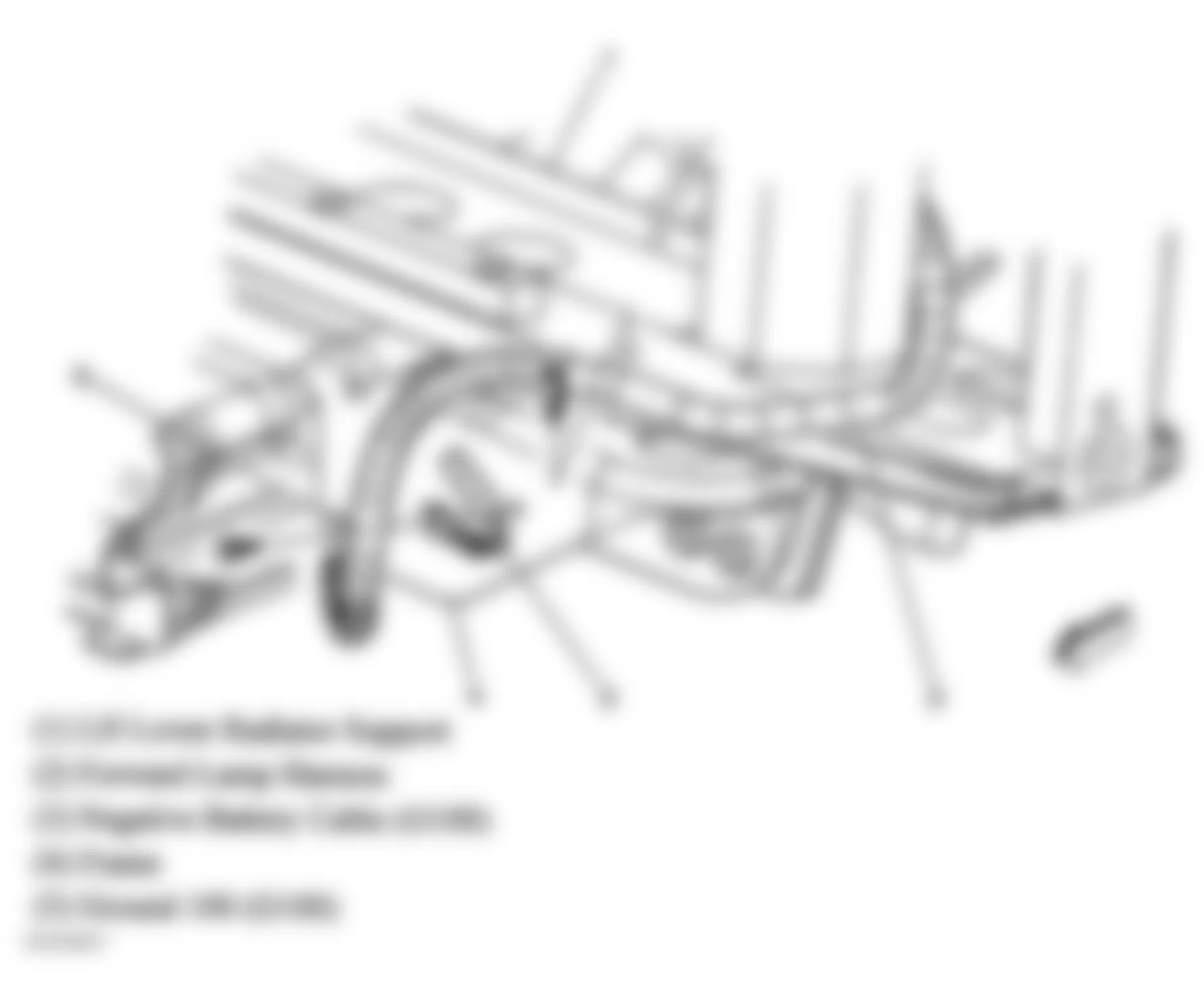 GMC Sierra 2500 2004 - Component Locations -  Lower Left Radiator Support