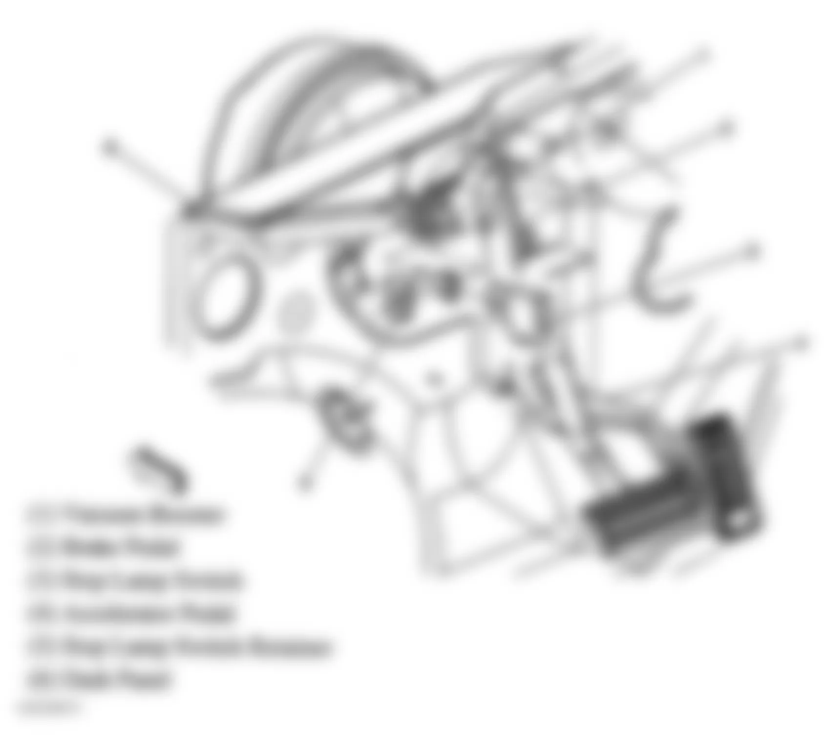 GMC Sierra 2500 2004 - Component Locations -  Stop Lamp Switch