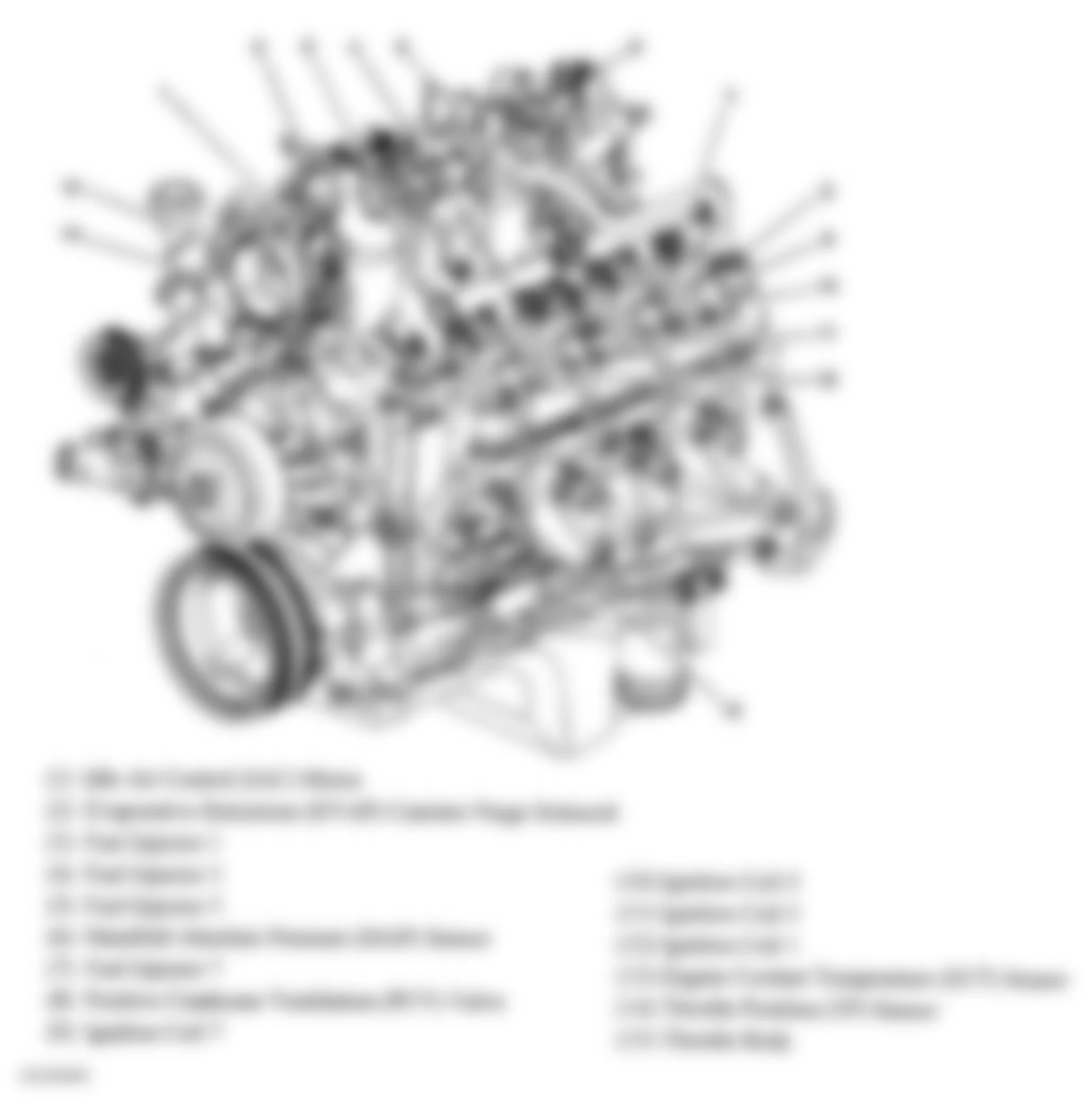 GMC Sierra 2500 2004 - Component Locations -  Left Side Of Engine (4.8L, 5.3L & 6.0L)