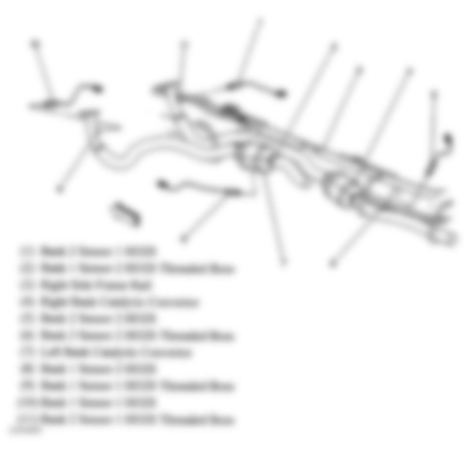 GMC Sierra 2500 2004 - Component Locations -  Heated Oxygen (HO2S) Sensors (6.0L)