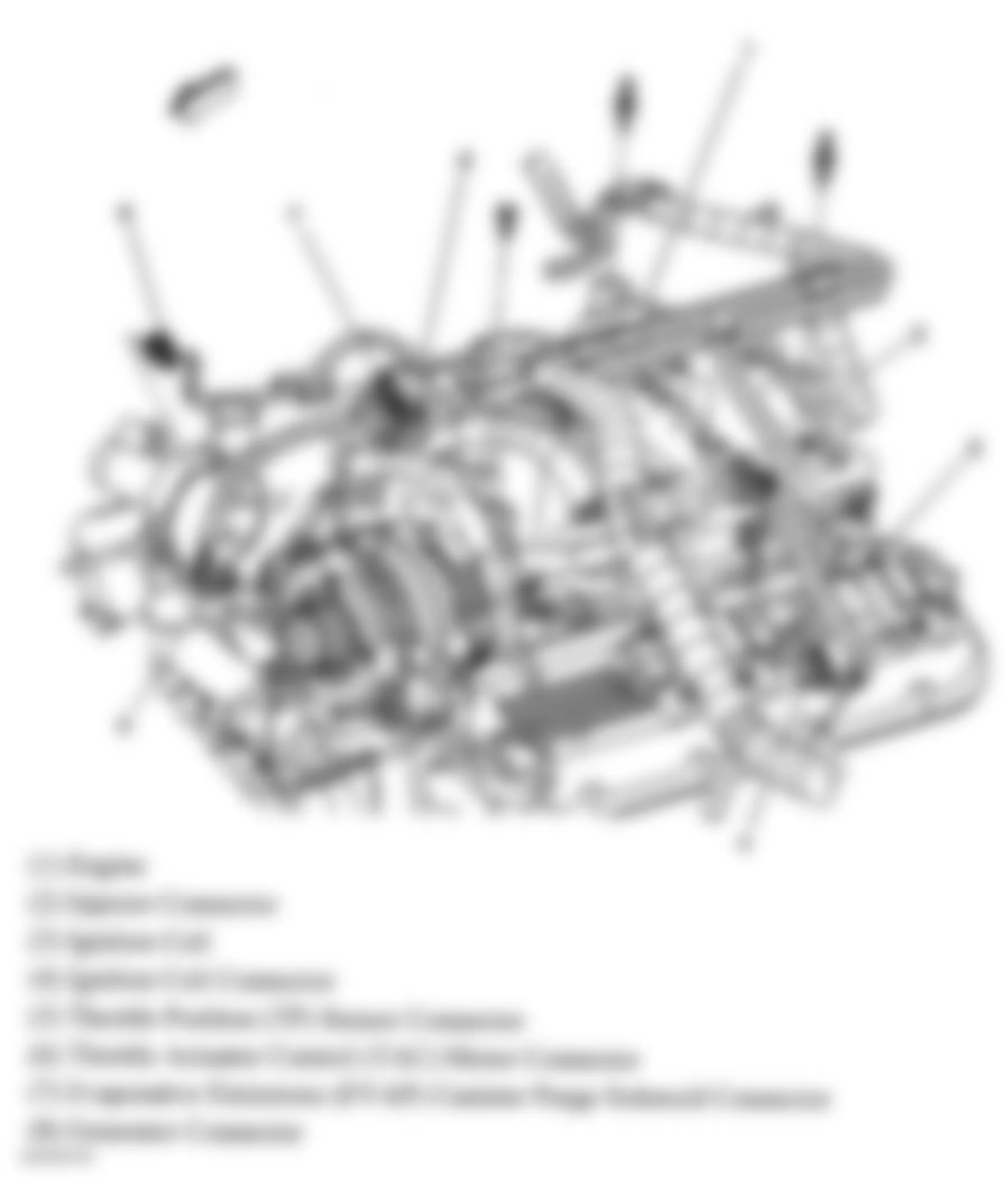 GMC Sierra 2500 2004 - Component Locations -  Upper Left Side Of Engine (8.1L)